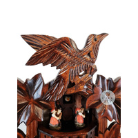 5 Leaf & Bird 1 Day Mechanical Carved Cuckoo Clock With Dancers 35cm By HÖNES image