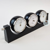 29cm Black Weather Station With Thermometer, Barometer & Hygrometer By FISCHER  image