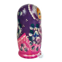 Floral Russian Dolls- Purple 15cm (Set Of 5) image