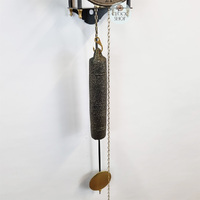 60cm Black & Brass Mechanical Skeleton Wall Clock With Bell Strike By AMS  image