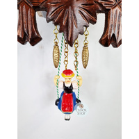 5 Leaf & Bird Battery Carved Kuckulino With Swinging Doll 16cm By TRENKLE image