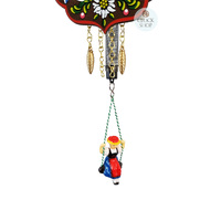 Swiss Weather House Mechanical Chalet Clock With Swinging Doll 20cm By TRENKLE image