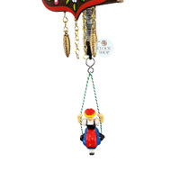 Swiss Weather House Mechanical Chalet Clock With Swinging Doll 21cm By TRENKLE image