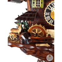 Hunter & Water Wheel 8 Day Mechanical Chalet Cuckoo Clock With Dancers 62cm By HÖNES image