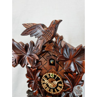 5 Leaf & Bird 1 Day Mechanical Carved Cuckoo Clock 28cm By HÖNES image