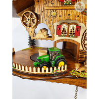 Cow & Tractor Battery Chalet Cuckoo Clock 28cm By TRENKLE image