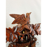 5 Leaf & Bird Battery Carved Cuckoo Clock With Side Birds & Dancers 40cm By TRENKLE image