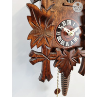 5 Leaf & Bird 1/4 Hour 1 Day Mechanical Carved Cuckoo Clock 25cm By TRENKLE image