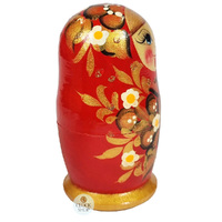 Floral Russian Dolls- Red & Gold 10cm (Set Of 5) image