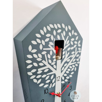 Grey & White Modern Battery Cuckoo Clock 39cm By AMS image