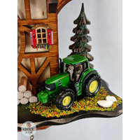 Boy & Tractor Battery Chalet Cuckoo Clock 32cm By TRENKLE image