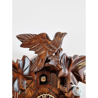 5 Leaf & Bird 1 Day Mechanical Carved Cuckoo Clock 20cm By TRENKLE image