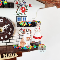 Heidi House Battery Chalet Clock With Swinging Doll 12cm By TRENKLE image