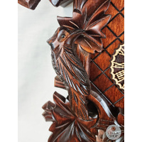 5 Leaf & Bird 8 Day Mechanical Carved Cuckoo Clock With Side Birds 40cm By TRENKLE image