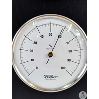 34cm Black Weather Station With Thermometer Barometer & Hygrometer With Timber Inlay By FISCHER image