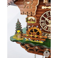 Wood Chopper & Water Wheel Battery Chalet Cuckoo Clock 30cm By TRENKLE image