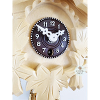 5 Leaf & Bird Mechanical Carved Clock Natural 14cm By TRENKLE image