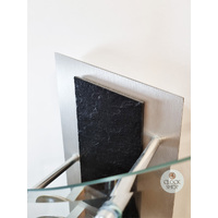 84cm Black & Silver Pendulum Wall Clock With Slate Inlay By AMS image
