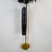 62cm Black Mechanical Skeleton Wall Clock With Bell Strike & Brass Features By HERMLE image