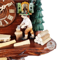 Wood Chopper & Trees 8 Day Mechanical Chalet Cuckoo Clock 30cm By SCHWER image