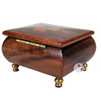 Wooden Music Box With Floral Inlay- Small (Tchaikovsky-Waltz Of The Flowers) image