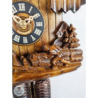 Horse & Logger 8 Day Mechanical Chalet Cuckoo Clock 28cm By ENGSTLER image