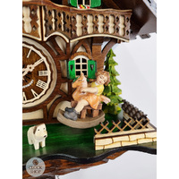 Girl on Rocking Horse Battery Chalet Cuckoo Clock 34cm By ENGSTLER image