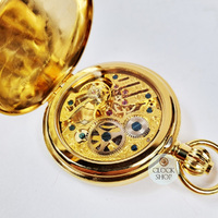 4.9cm Gold Plated Mechanical Skeleton Pocket Watch By CLASSIQUE (Roman) image