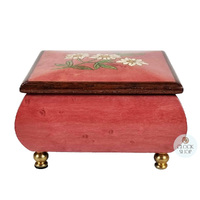 Rose Wooden Music Box With Edelweiss Flowers- Small (Edelweiss) image