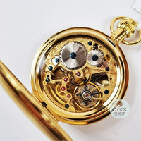 49mm Gold Unisex Mechanical Skeleton Swiss Pocket Watch By CLASSIQUE (Roman) image