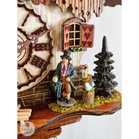 Black Forest Couple Battery Chalet Cuckoo Clock 25cm By TRENKLE image