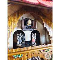 Beer Drinker & Waterwheel Battery Chalet Cuckoo Clock With Dancers 30cm By TRENKLE image
