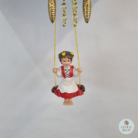 Heidi House Battery Chalet Kuckulino With Moving Goats & Swinging Doll 17cm By TRENKLE image