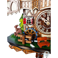 Children on Seesaw & Water Wheel Battery Chalet Cuckoo Clock 34cm By ENGSTLER image