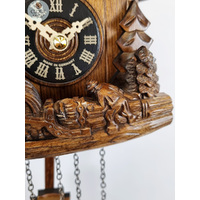 Horse & Logger Battery Chalet Cuckoo Clock 21cm By ENGSTLER image