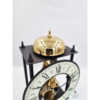 24cm Black & Brass Mechanical Skeleton Table Clock With Bell Strike By HERMLE image