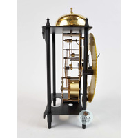 24cm Black & Brass Mechanical Skeleton Table Clock With Bell Strike By HERMLE  image