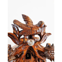 Bird & Edelweiss Flowers 8 Day Mechanical Carved Cuckoo Clock 36cm By SCHWER image