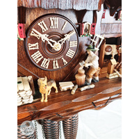 Farming Scene With Wood Chopper 8 Day Mechanical Chalet Cuckoo Clock 39cm By SCHWER image