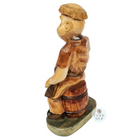 Hand Carved Monk On Beer Barrel image