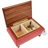 Rose Wooden Musical Jewellery Box With Floral Inlay- Large (Tchaikovsky- Waltz Of The Flowers) image