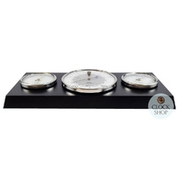 28.5cm Black & Chrome Weather Station With Barometer Thermometer & Hygrometer By FISCHER image