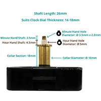 German Euroshaft Step Clock Movement By UTS (26mm Shaft) image