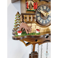 Rabbit & Trees Battery Chalet Cuckoo Clock 20cm By ENGSTLER image