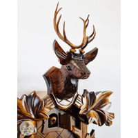 5 Leaf & Deer 8 Day Mechanical Carved Cuckoo Clock 42cm By ENGSTLER image