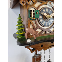 Deer & Water Trough Battery Chalet Cuckoo Clock 23cm By ENGSTLER image