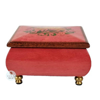 Rose Wooden Music Box With Floral Inlay- Small (Tchaikovsky- Waltz Of The Flowers) image