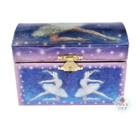 Blue & Purple Ballerina Musical Jewellery Chest With Dancing Ballerinas (Tchaikovsky- Swan Lake) image