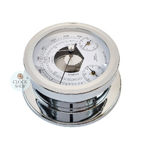 16.5cm Chrome Barometer With Thermometer & Hygrometer By FISCHER image