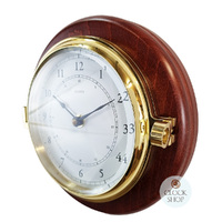 20cm Mahogany Nautical Quartz Clock By FISCHER image